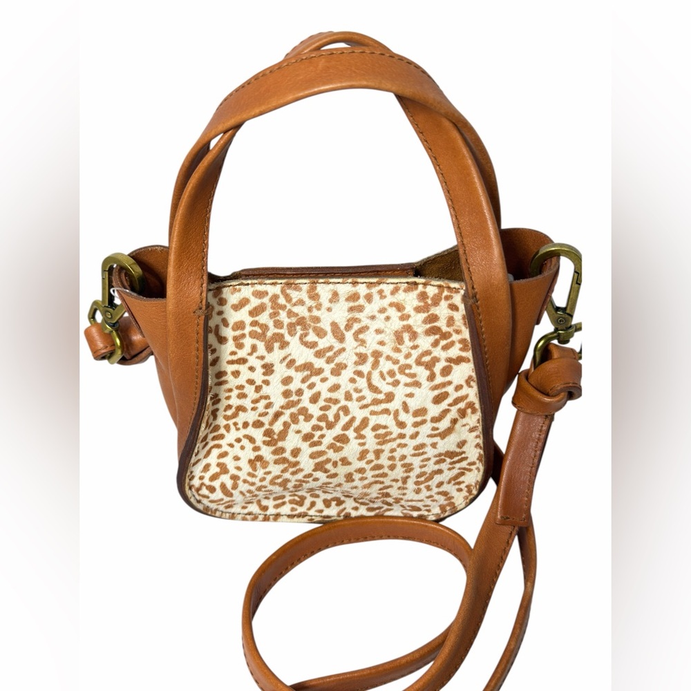 Madewell Micro Sydney Cheetah Print Crossbody Bag Calf Hair Fur Detail Purse